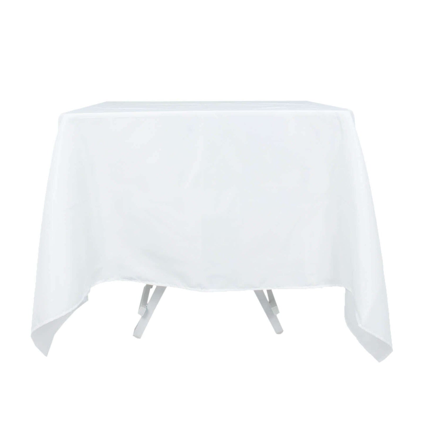 70"x70" White Premium Polyester Square Tablecloth - 220GSM
